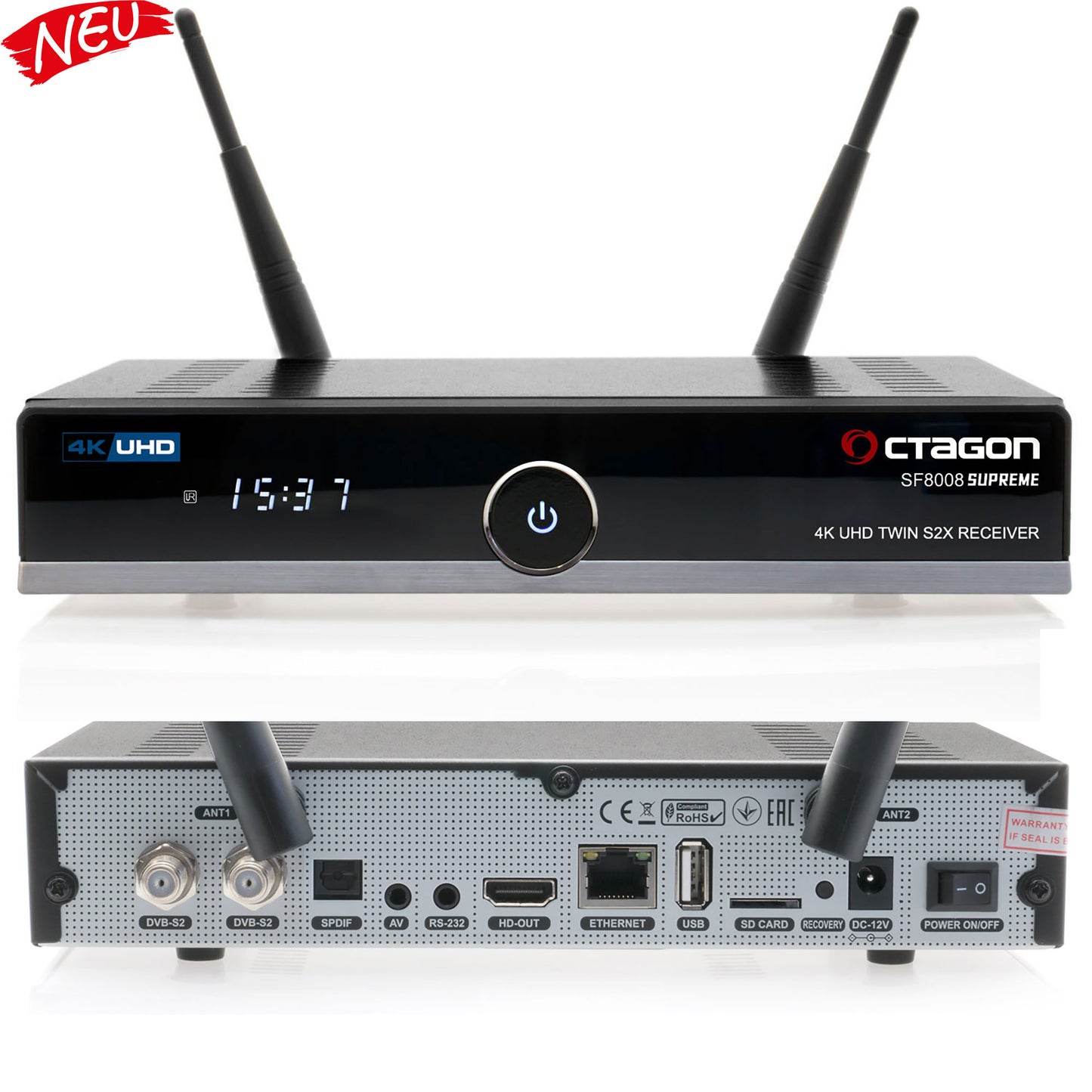 Octagon SF8008 V3 SUPREME 4K UHD E2 Dual Wifi 2x DVB-S2X Twin Sat-Receiver