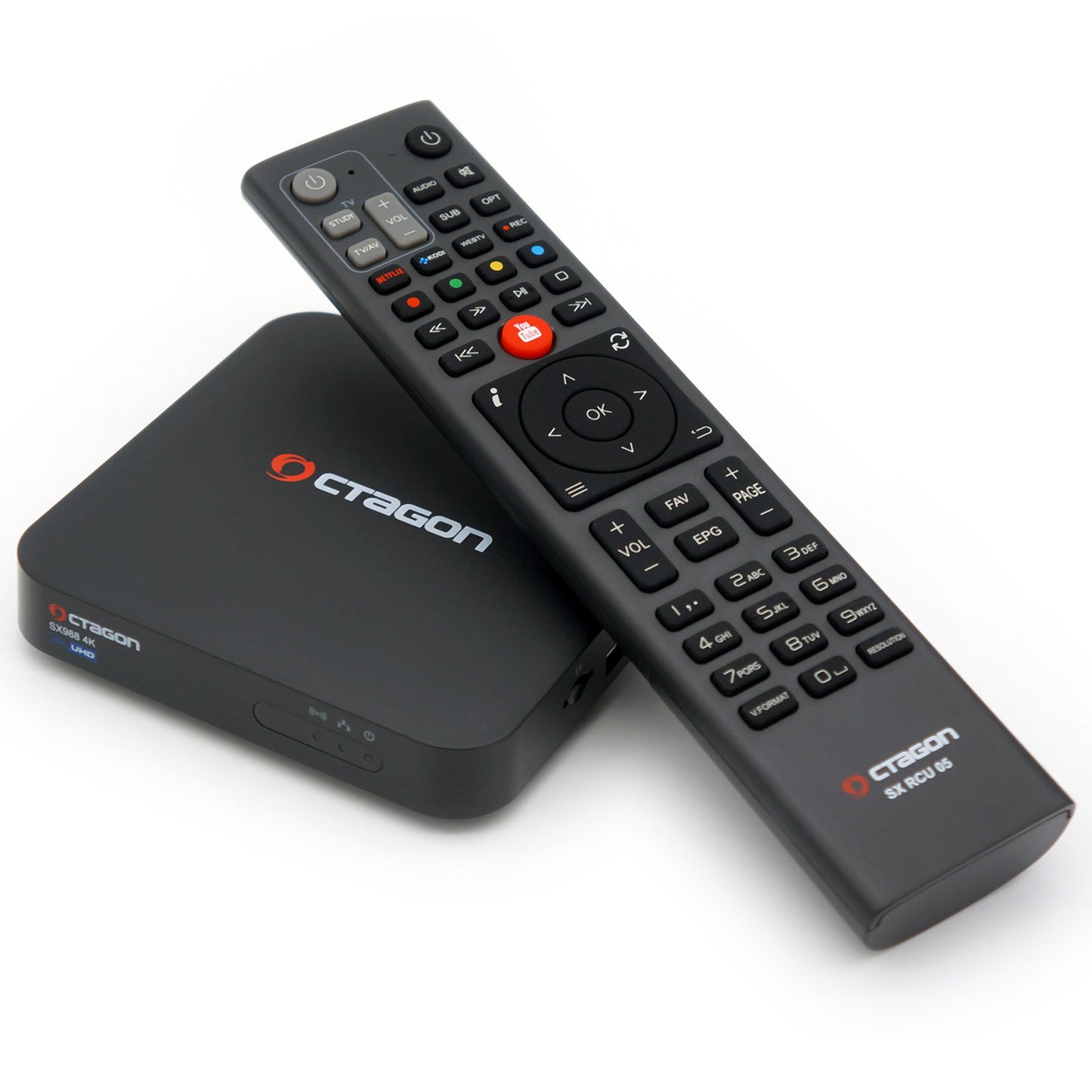 Octagon SX988 4K UHD IP H.265 HEVC IPTV Smart TV Set-Top Box schwarz