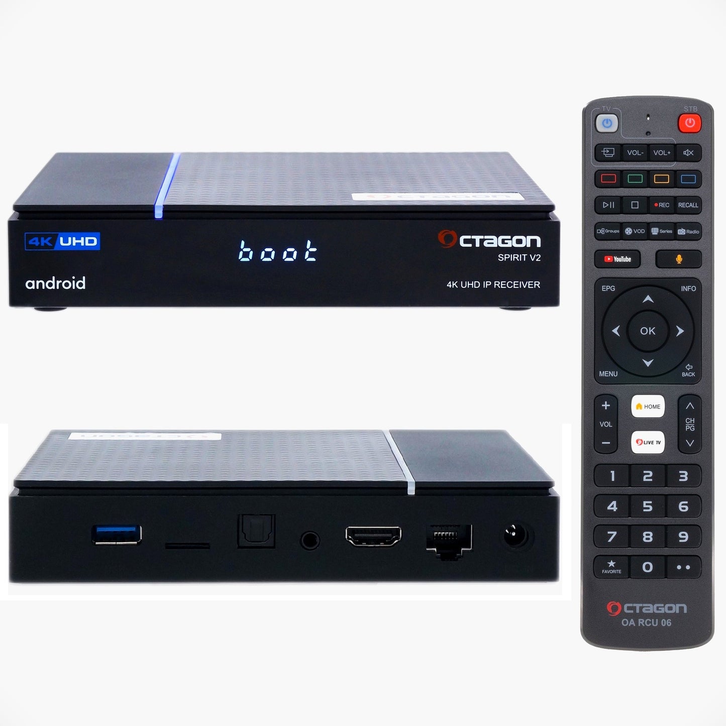 Octagon SPIRIT V2 PRO 4K UHD Android 11 IP-Receiver