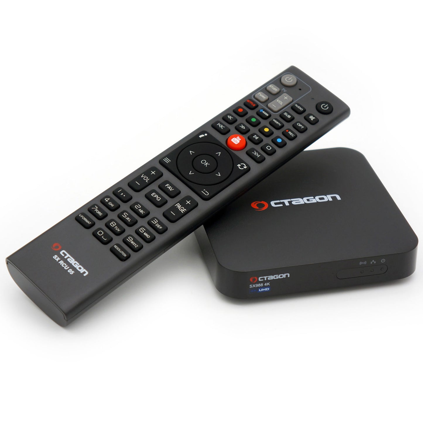 Octagon SX988 4K UHD IP H.265 HEVC IPTV Smart TV Set-Top Box schwarz