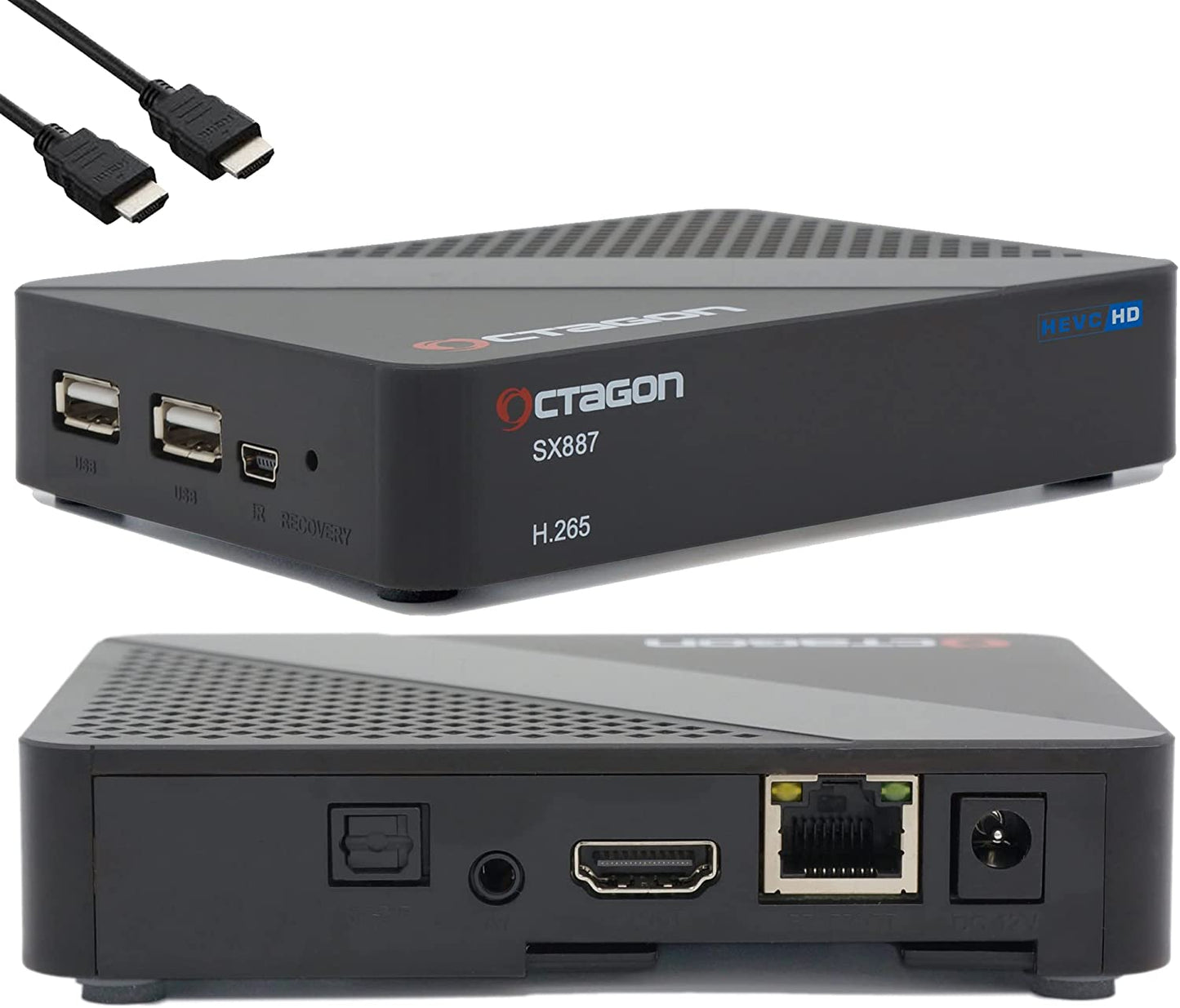 Octagon SX887 HD IP HDMI USB H.265 Stalker IPTV Receiver Schwarz