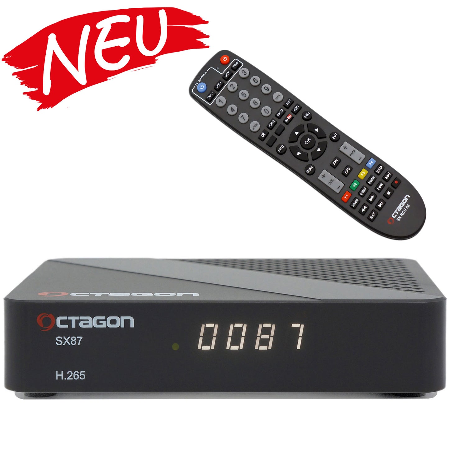 Octagon SX87 HD H.265 S2+IP Receiver Dual Core ARM Cortex-A7 Dual
