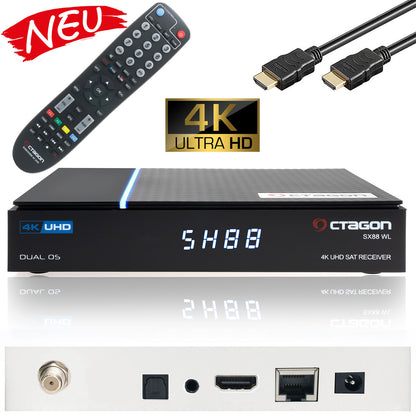 Octagon SX88 V2 WL 4K HD DVB-S2 SAT IPTV Receiver mit WLAN