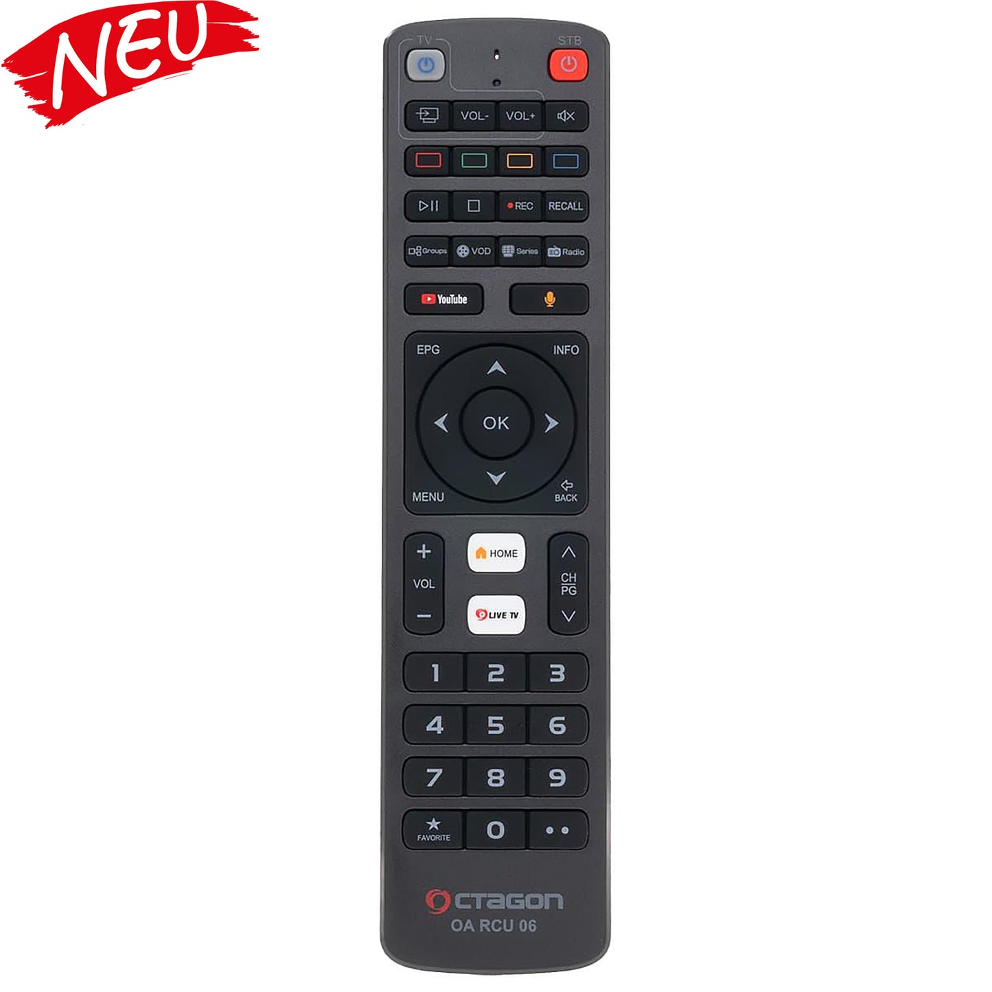 Octagon Fernbedienung OA RCU 06 (Bluetooth RCU für Octagon SPIRIT / SPIRIT PRO)