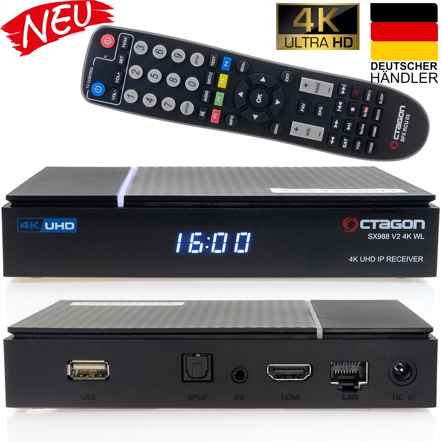 Octagon SX988 V2 4K WL UHD Linux IPTV-Receiver