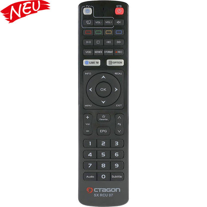 Octagon Fernbedienung SX RCU 07 Original Fernbedienung (neues Modell) für SX887, SX888, SX889, SX988, SFX6008, IP HD, IP8 4K